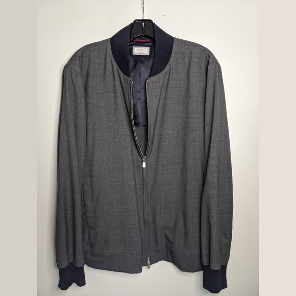 Brunello Cucinelli Other - Brunello Cucinelli Grey Zip Front Bomber Jacket
